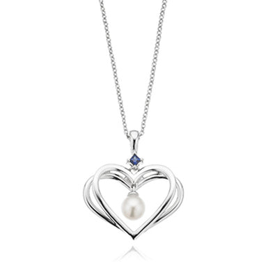 Vera Wang Love Sterling Silver Fresh Water Pearl & Sapphire Necklace