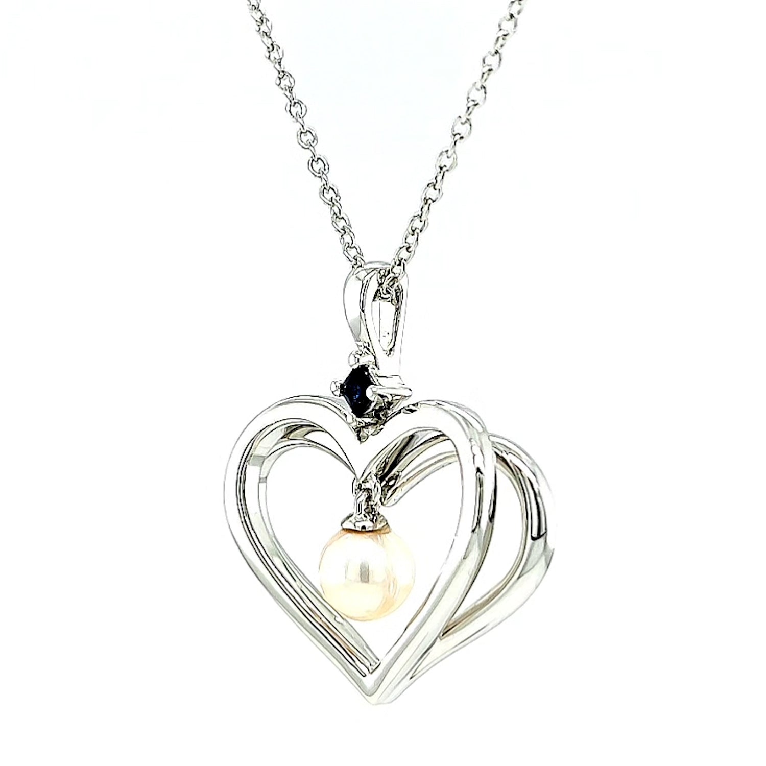 Vera Wang Love Sterling Silver Fresh Water Pearl & Sapphire