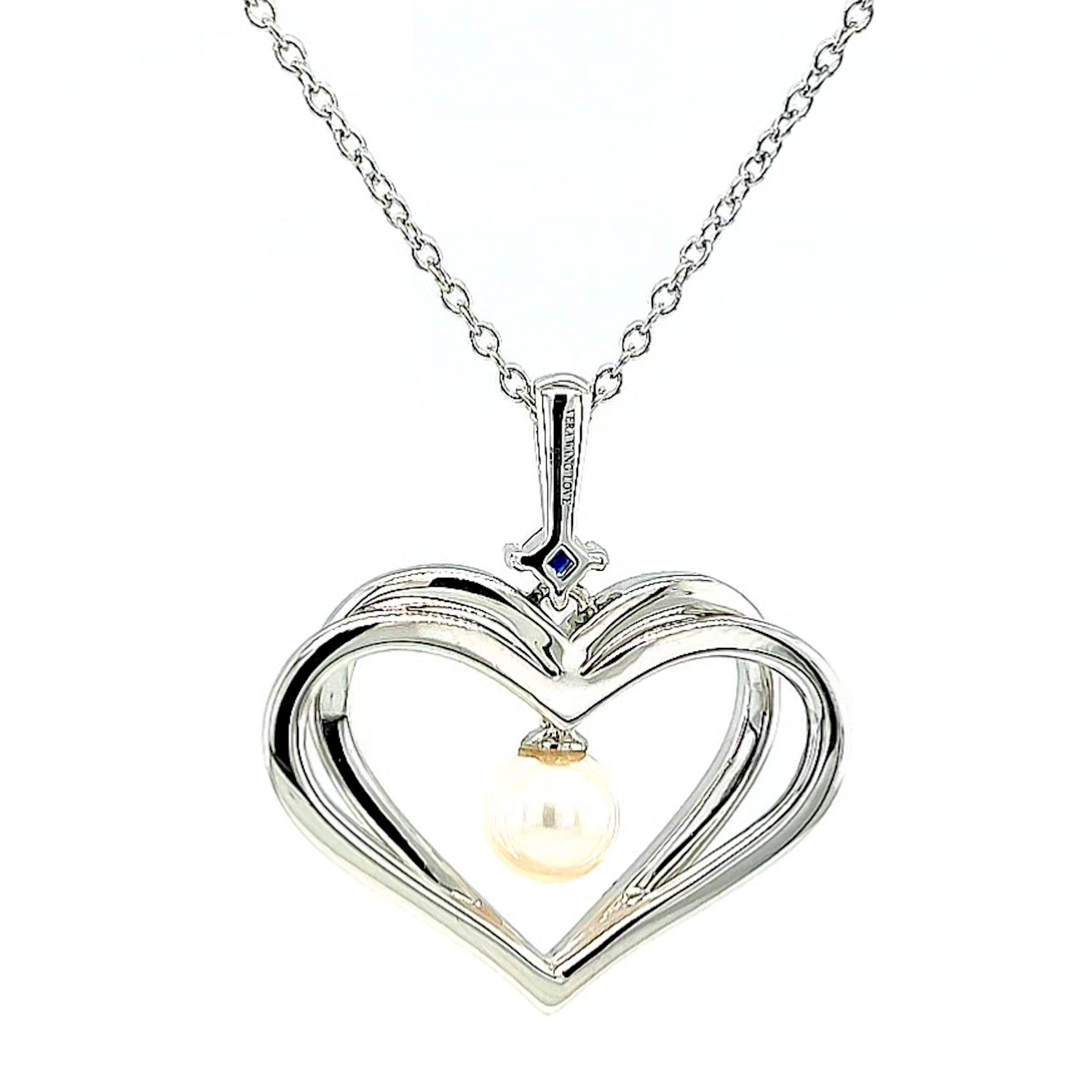 Vera Wang Love Sterling Silver Fresh Water Pearl & Sapphire