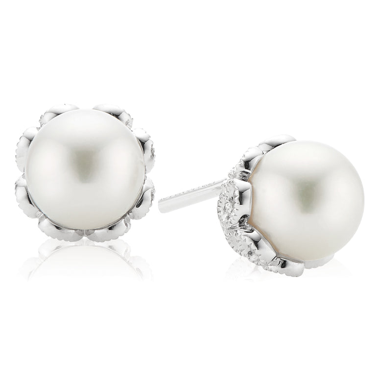 Vera Wang Love Sterling Silver Freshwater Pearl Stud Earrings