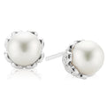 Vera Wang Love Sterling Silver Freshwater Pearl Stud Earrings
