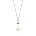 Vera Wang Love Sterling Silver Diamond Set Freshwater Pearl & Sapphire Pendant