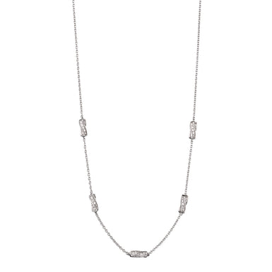 9ct White Gold Round Brilliant Cut with 1/2 CARAT tw of Diamonds Necklet