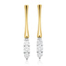 9ct Two Tone Gold Round Brilliant Cut with 1/2 CARAT tw of Diamonds Earrings