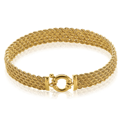 9ct Yellow Gold 19cm 5 Strand Rope Bracelet