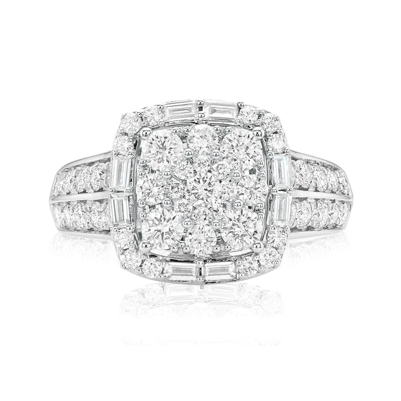 9ct White Gold Round Brilliant Cut with 1 1/2 CARAT tw of Diamonds Ring