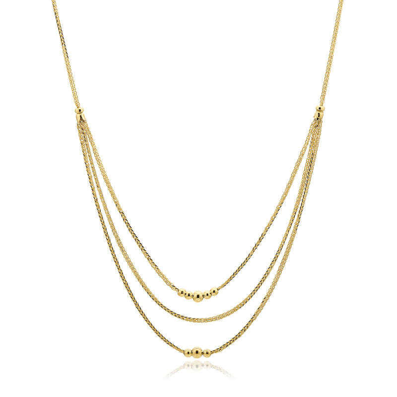 9ct Yellow Gold 45cm Layered Necklace