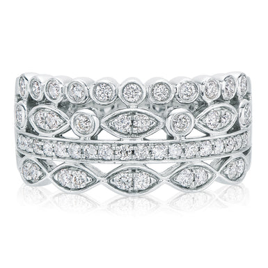 9ct White Gold Round Brilliant Cut with 1/2 CARAT tw of Diamonds Ring