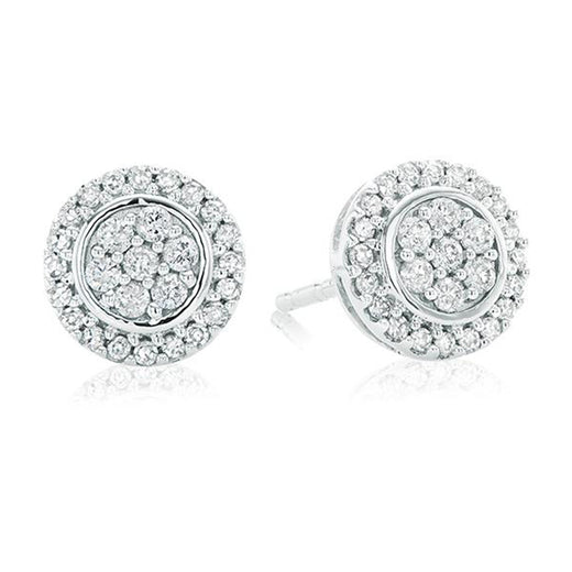 9ct White Gold Round Brilliant Cut with 0.20 CARAT tw of Diamonds Earrings