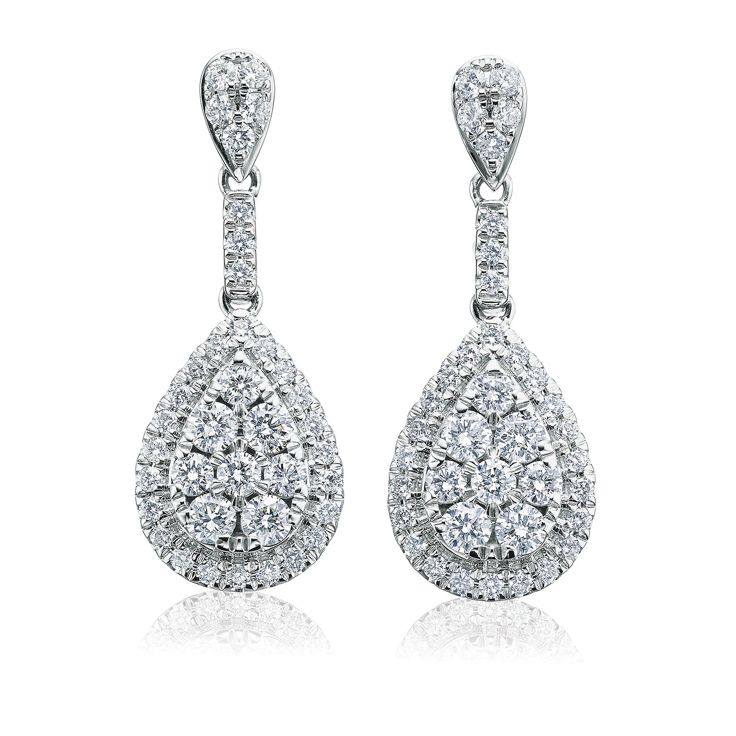 1 carat pear shaped diamond deals earrings