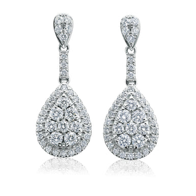 18ct White Gold Round Brilliant Cut with 1 CARAT tw of Diamonds Earrings