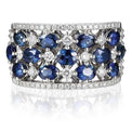 9ct White Gold 0.70 Carat tw of Diamonds Natural Sapphire Ring