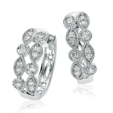 9ct White Gold Round Brilliant Cut with 0.30 CARAT tw of Diamonds Earrings