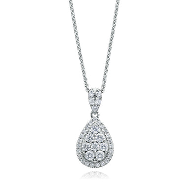 18ct White Gold Round Brilliant Cut with 1/2 CARAT tw of Diamond Pendant