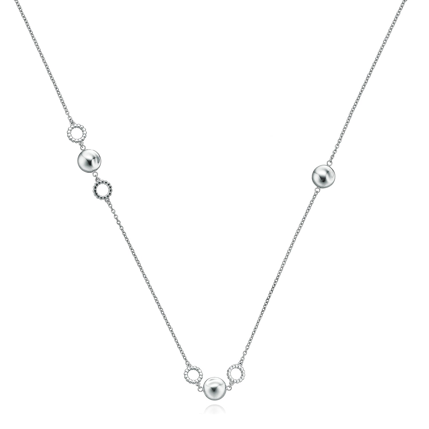 Hand Crafted Sterling Silver Station Necklace - Blue Regal | NOVICA