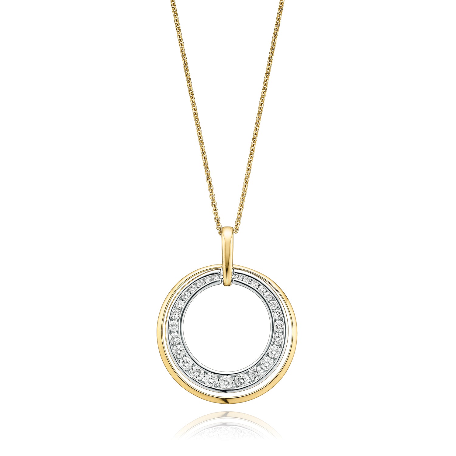18ct Yellow Gold Round Brilliant Cut with 1/2 CARAT tw of Diamonds Pendant