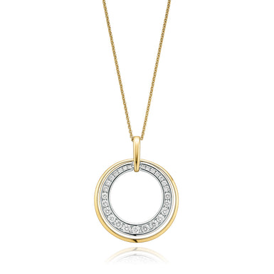 18ct Yellow Gold Round Brilliant Cut with 1/2 CARAT tw of Diamonds Pendant