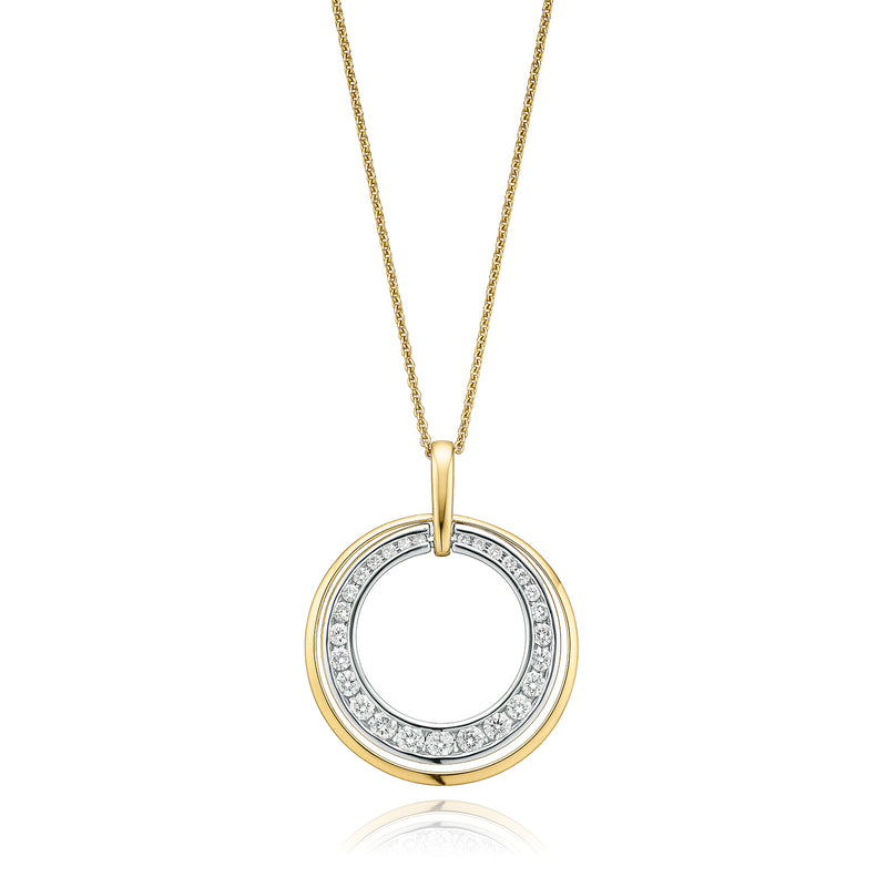 18ct Yellow Gold Round Brilliant Cut with 1/2 CARAT tw of Diamonds Pendant