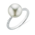 Perla By Autore 18ct White Gold 10mm South Sea Pearl & Diamond Ring