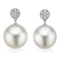 Perla by Autore 18ct White Gold 10mm South Sea Pearl & Diamond Earrings