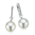 Perla By Autore 18ct White Gold 12mm South Sea Pearl & Diamond Earrings