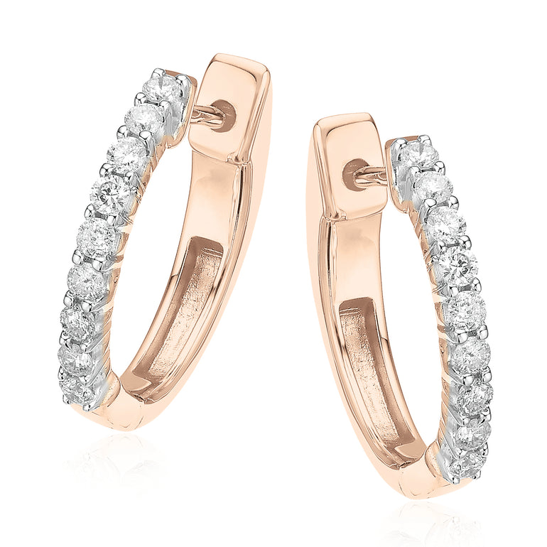 9ct Rose Gold 0.25 Carat tw Diamond Earrings