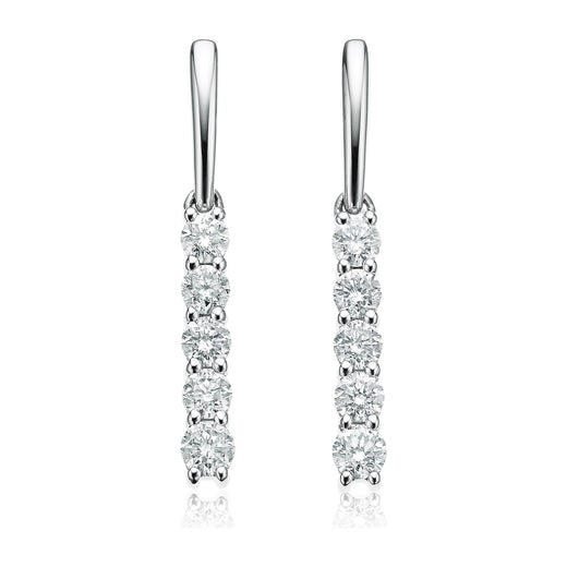 18ct White Gold Round Brilliant Cut with 1/2 CARAT tw of Diamonds Earrings
