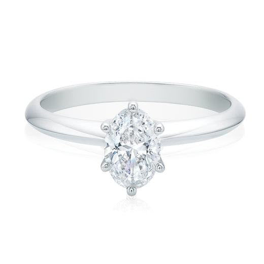 Promise 18ct White Gold Oval Cut with 0.70 CARAT of Diamonds Ring