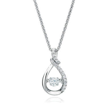 9ct White Gold Round Cut with 0.20 CARAT tw of Diamond Pendant