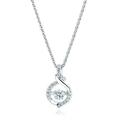 9ct White Gold Round Cut with 0.20 CARAT tw of Diamond Pendant