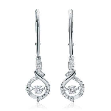 9ct White Gold Round Cut with 1/4 CARAT tw of Diamonds Earrings
