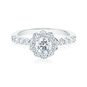 Halo 18ct White Gold Round Brilliant Cut with 1.25 CARAT tw of Diamonds Ring