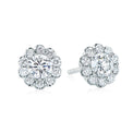 Halo 18ct White Gold Round Brilliant Cut with 3/4 CARAT tw of Diamonds Earrings