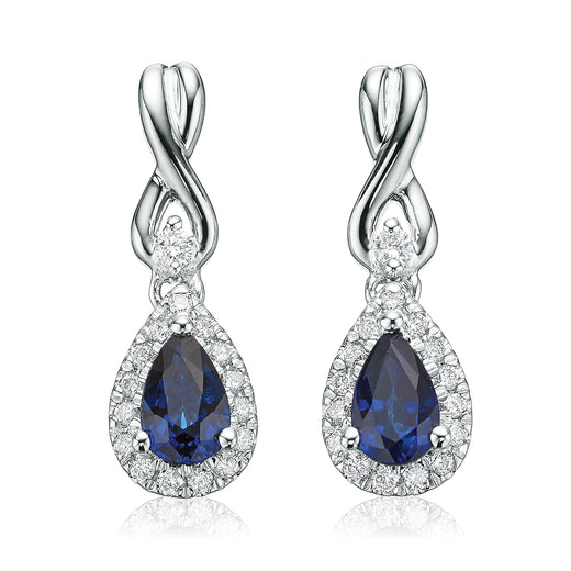 Vera Wang Love 18ct White Gold Pear Cut Sapphire with 0.16 CARAT tw of ...