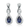 Vera Wang Love 18ct White Gold Pear Cut Sapphire with 0.16 CARAT tw of Diamonds Earrings