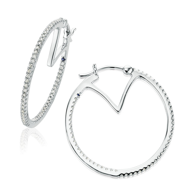 Vera Wang Love 18ct White Gold Round Brilliant Cut with 1/2 Carat tw of Diamonds Earrings