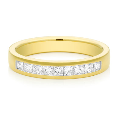 18ct Yellow Gold Princess Cut with 1/2 CARAT tw of Diamonds Ring