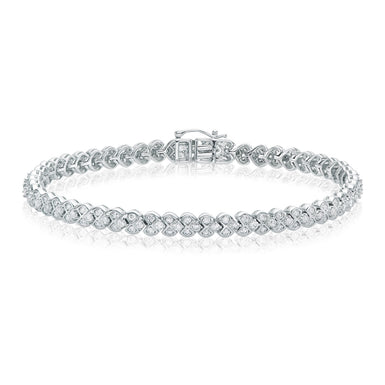 9ct White Gold Round Brilliant Cut with 2 CARAT tw of Diamonds Bracelet