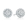 9ct White Gold Round Brilliant & Baguette Cut with 1/3 Carat tw of Diamonds Earrings