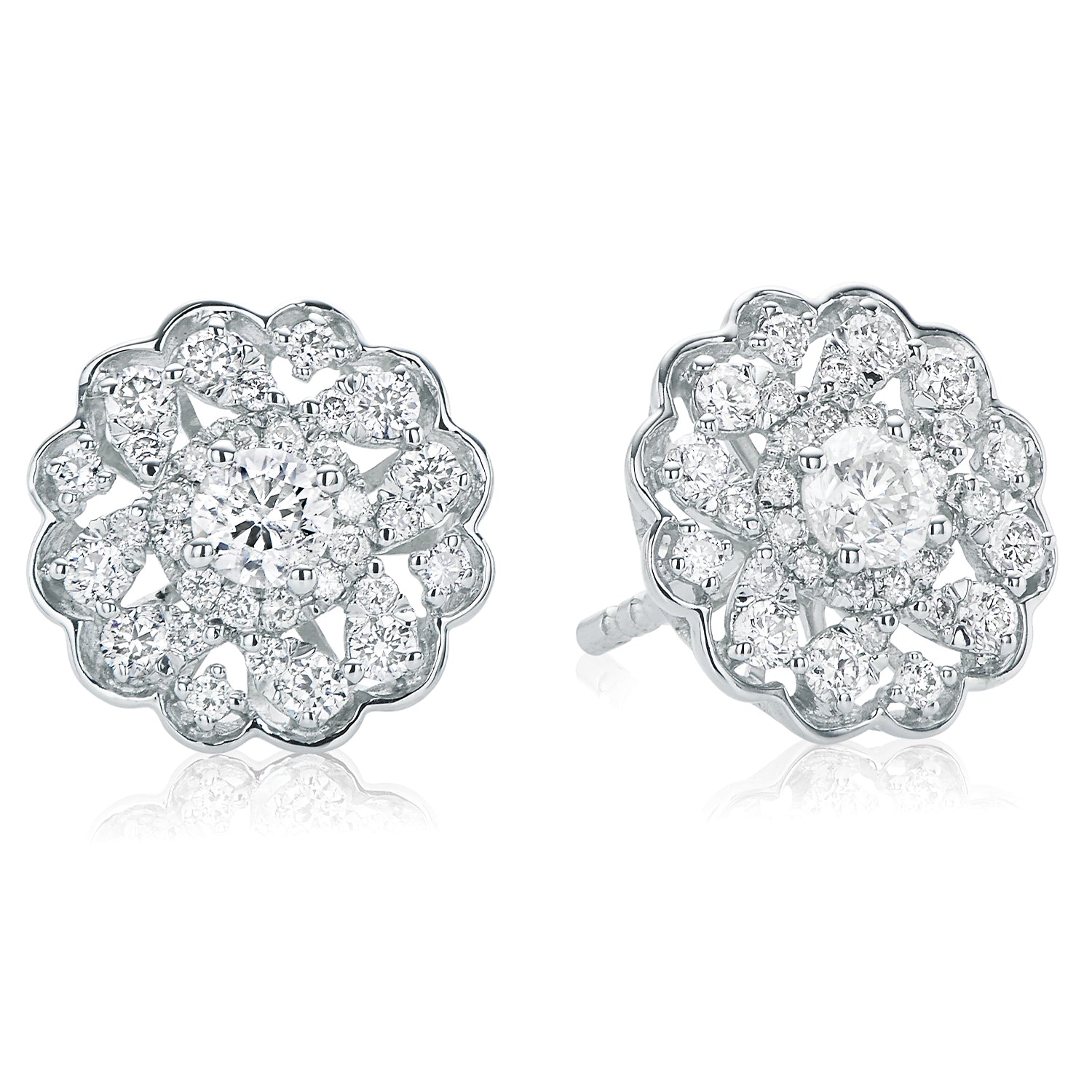 Buy Petalled Shimmery 18KT Rose Gold Diamond Earrings Online | ORRA