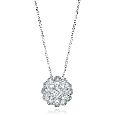 9ct White Gold Round Brilliant Cut with 1/2 CARAT tw of Diamond Pendant