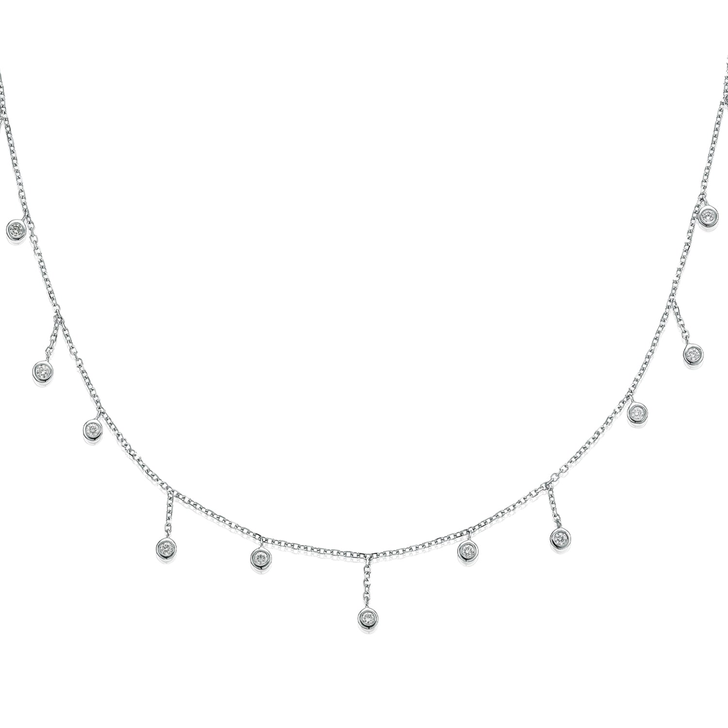 9ct White Gold Round Brilliant Cut with 1/4 CARAT tw of Diamonds Necklace