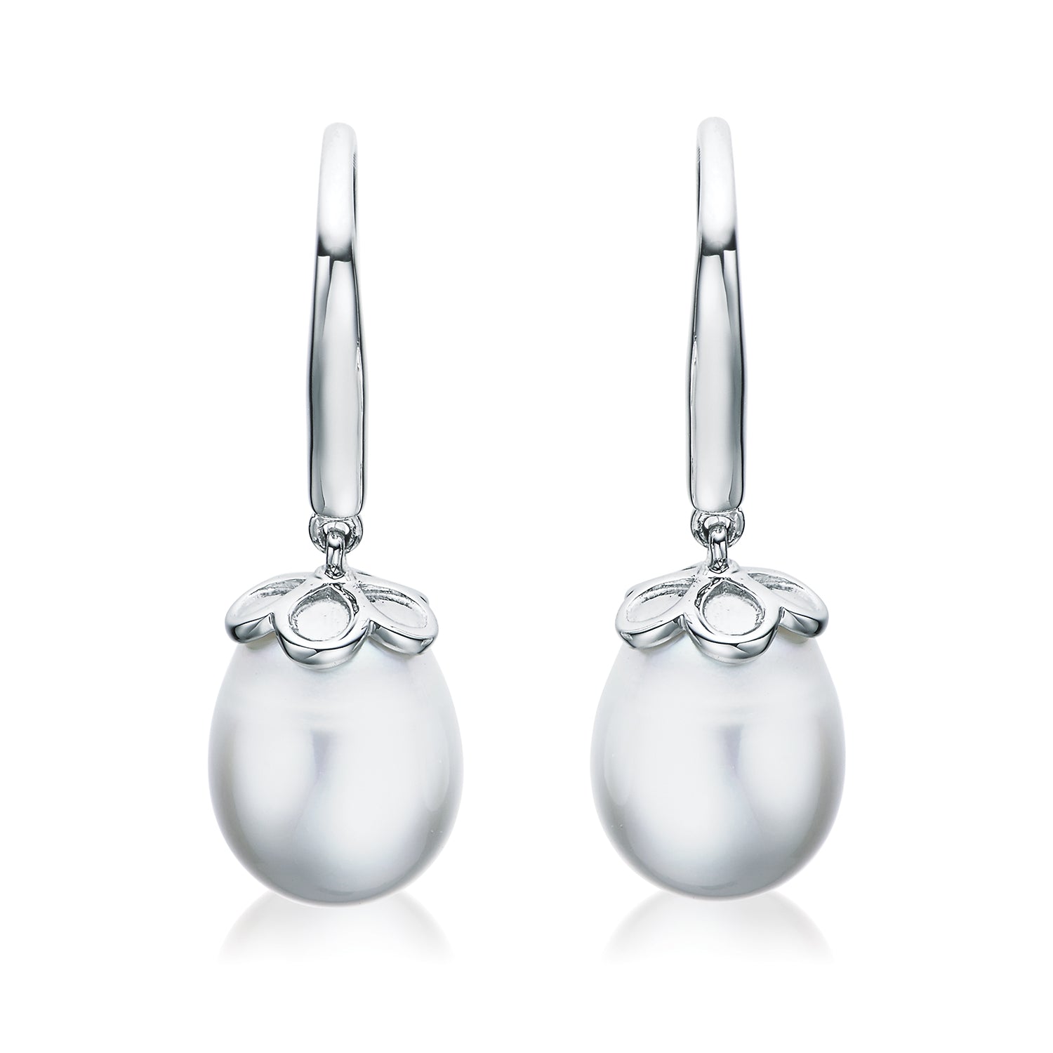 Pre-Owned 18K White Gold Black and White South Sea Pearl Earrings with–  Massoyan Jewelers