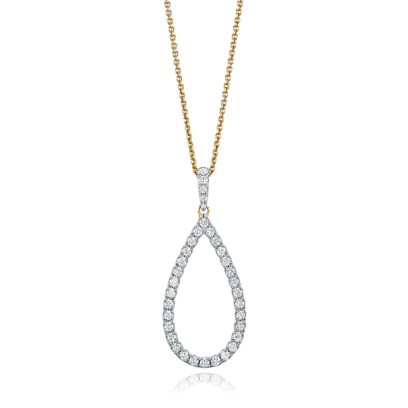 9ct Yellow Gold Round Brilliant Cut with 1/2 Carat tw of Diamonds Pendant