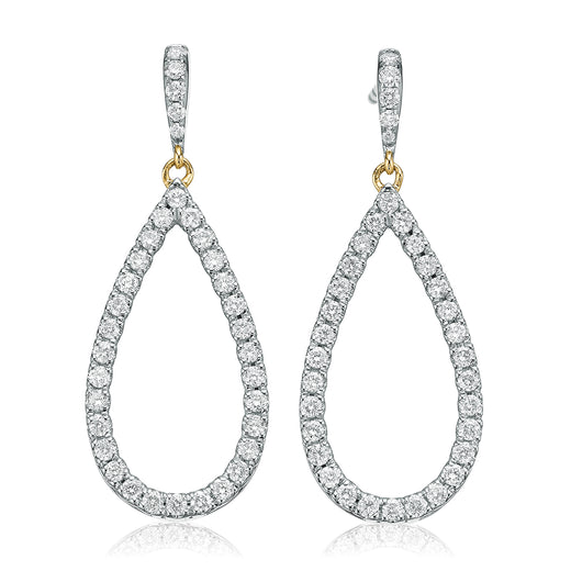 9ct Yellow Gold Round Brilliant Cut with 1/2 Carat tw of Diamonds Earrings