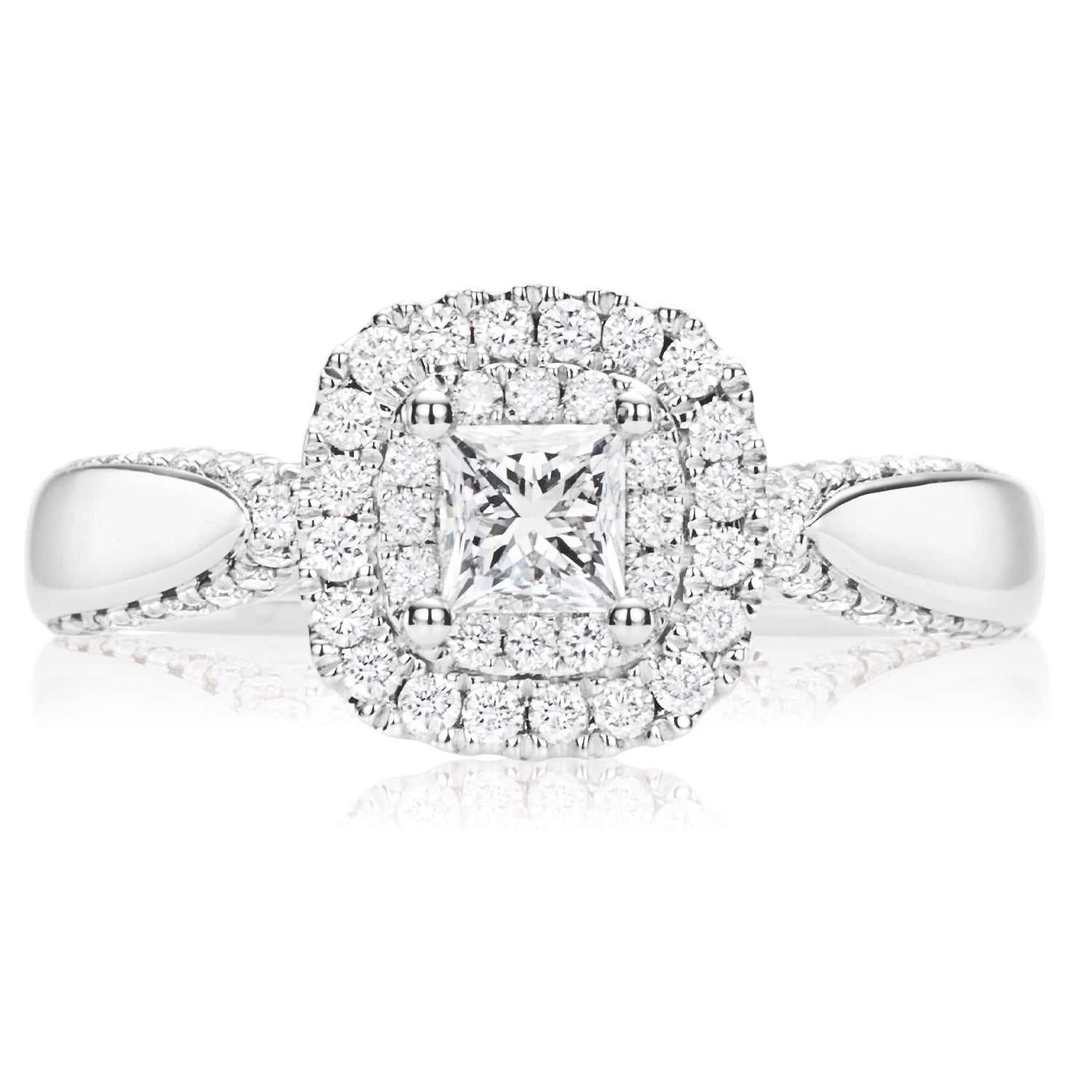 Zales Vera Wang Love Collection 1 CT. T.w. Quad Princess-Cut Diamond Frame Engagement  Ring in 14K White Gold | Westland Mall