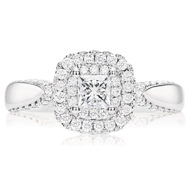 Vera Wang Love 18ct White Gold Princess Cut with 0.80 Carat tw of Diamonds Ring