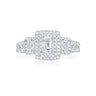 Vera Wang Love 18ct White Gold Emerald & Round Cut with 1.35 Carat tw of Diamond Ring