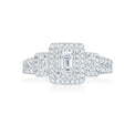 Vera Wang Love 18ct White Gold Emerald & Round Cut with 1.35 Carat tw of Diamond Ring