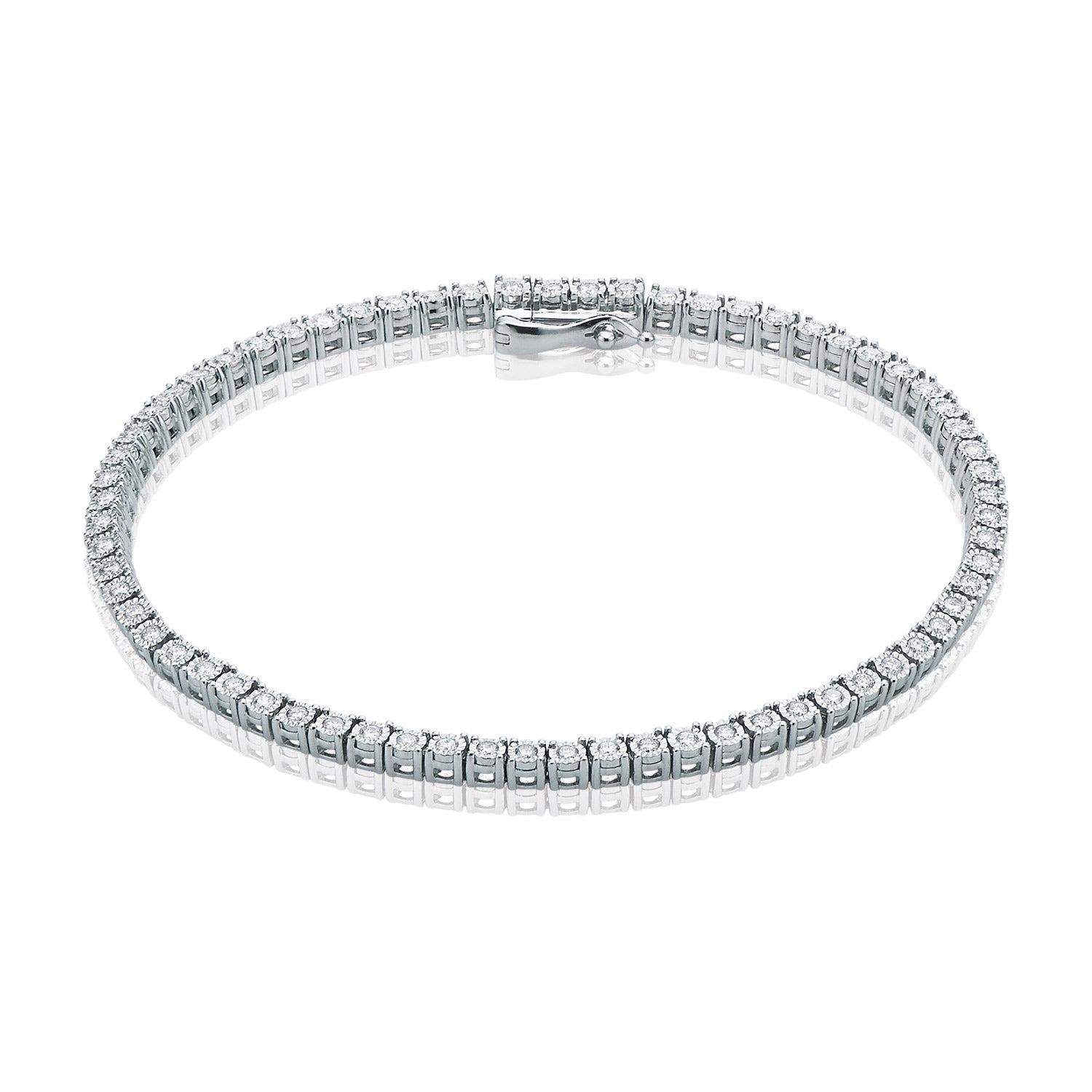 Unique Moments 1 Carat Round Lab Grown Diamond Bracelet in Sterling Silver  for Women (J-SI-I1) - Walmart.com